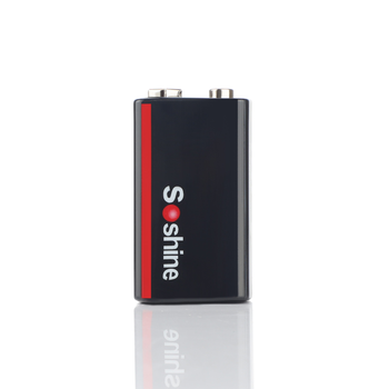 Аккумулятор Soshine USBLi-7.4V-500, 6F22 (крона), зарядка USB-C, 7.4V, 500mAh, литий-полимерный (Li-Po) LSD, LED, Black