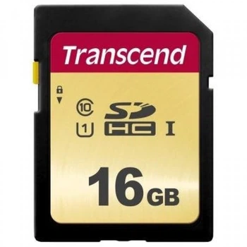 Карта памяти Transcend 16GB SDHC class 10 UHS-I U1 (TS16GSDC500S) (183620)