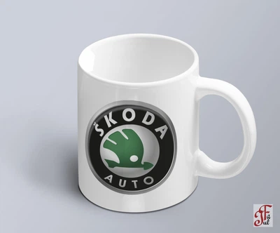 Чашка з принтом авто логотип Skoda (02010102016)