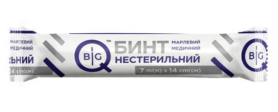 Бінт нестерильний марлевий медичний BigQ 7м х 14см, тип 17