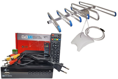 Комплект Т2 Формагиб с тюнером uClan T2 6701 METAL ( с фунциями медиаплеера и IPTV/WebTV-плеера + SUPERАнтенна комнатная для Т2 с TV-кабелем)