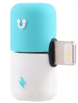 Адаптер iPhone 2 в 1 для зарядки и наушников lightning (KG-481)