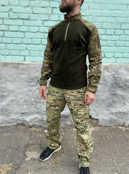 Військова форма Tactic, осінній теплий тактичний костюм (убакс на флісі + штани), мультикам 52