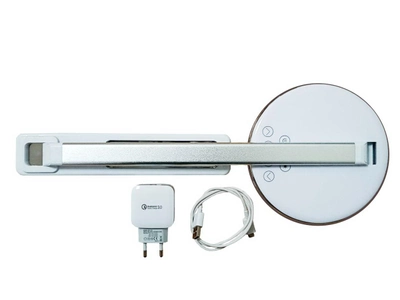 Настільна LED лампа з бездротовий QI зарядкою CLM BTJ-T300 c 4 типами світіння і таймером Біла