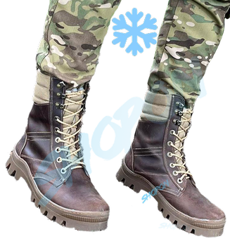 Берцы зимние ботинки тактические мужские, черевики тактичні чоловічі берці зимові, натуральна шкіра, размер 46, Bounce ar. BЕ-ВА-1046, цвет коричневий