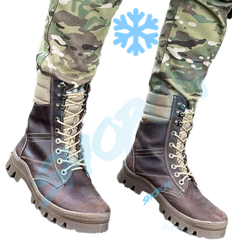 Берцы зимние ботинки тактические мужские, черевики тактичні чоловічі берці зимові, натуральна шкіра, размер 41, Bounce ar. BЕ-ВА-1041, цвет коричневий
