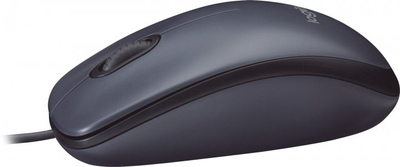 Проводная оптическая эргономичная мышь Logitech M100r черная (00000019340)