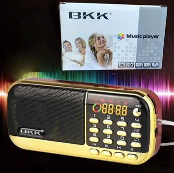Хороший аккумуляторный радиоприемник с ФОНАРИКОМ BKK B836 принимает флешки USB (2 съемных аккумулятора 18650)