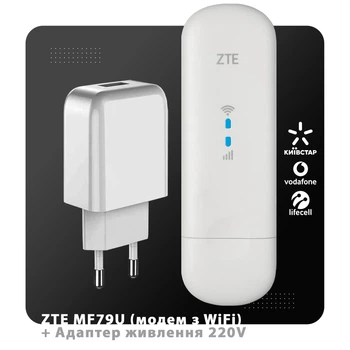 Високошвидкісний 4G Wi-Fi роутер ZTE MF79U з адаптером живлення та роз'ємами під антену MIMO (Київстар, Vodafone, Lifecell)
