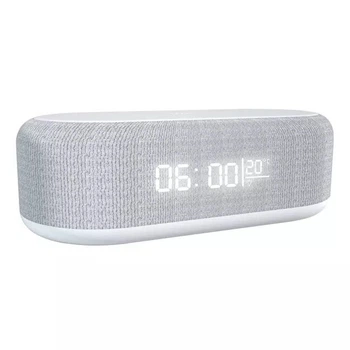 ДОК-СТАНЦІЯ 5-В-1 З БЕЗПРОВІДНОЮ ЗАРЯДКОЮ (WHITE) QI зарядка + годинник + будильник + світильник + термометр