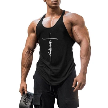 Майка чоловіча для бодібілдингу Fitness Gym чорна L