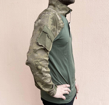 Рубашка мужская военная тактическая с липучками ВСУ (ЗСУ) Турция Ubaks Убакс 7295 XL 52 р хаки (SKU_4363404)