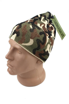 Шапка тактична Beanie Woodland Mil-Tec Німеччина ЗСУ 12138020 8231 (SKU_4415840)