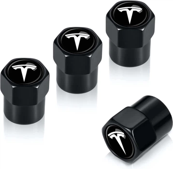 Колпачки на ниппель для Тесла Alitek Short Black Tesla (4 шт) (67068)