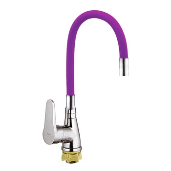 Смеситель для кухни с фиолетовым гибким изливом ZERIX SOP7 045
