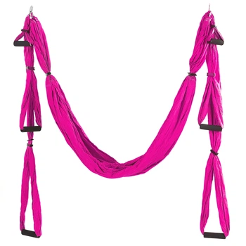 Гамак для аэройоги Antigravity Yoga, Fly-йоги с ручками (220 х 150 см) малиноавый FI-5323