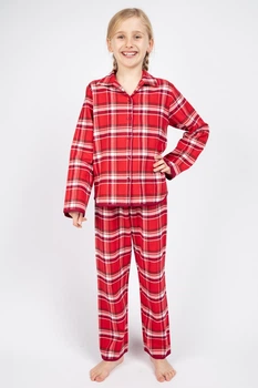 Піжама для дівчинки Cyberjammies Robyn 5845 6-7 лет/122см Червоний у клітку (5051877369504)