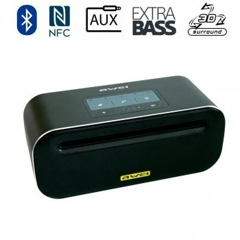 Портативная беспроводная колонка аккумуляторная перезаряжаемая 10 Вт Bluetooth Awei Y-600 Черная