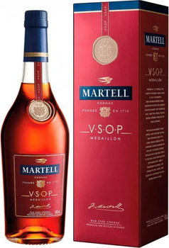 Коньяк Martell VSOP в подарочной упаковке 1 л 40% (3219820000184)