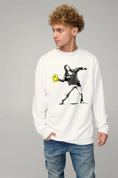 Світшот чоловічий OVERSIZE /no flis/ S Білий (BSMW30125)