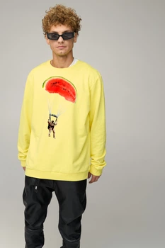 Світшот чоловічий OVERSIZE /no flis/ M Жовтий (BSMSY30121)