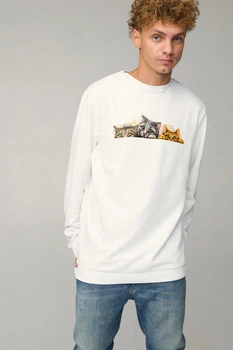 Світшот чоловічий OVERSIZE /no flis/ L Білий (BSMW30080)