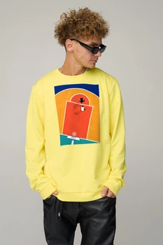 Світшот чоловічий OVERSIZE /no flis/ XL Жовтий (BSMSY30093)
