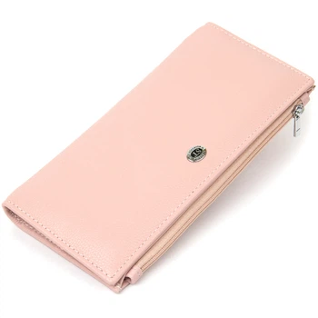 Жіночий стильний гаманець з натуральної шкіри ST Leather Wallet 19383 Рожевий