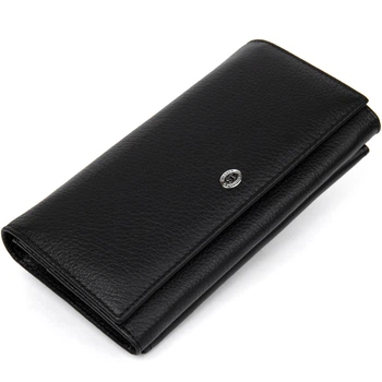 Добротный женский стильный кошелек ST Leather Wallet&nbsp;19375 Черный