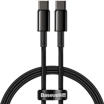 Кабель Baseus Tungsten Gold Fast Charging Data Cable Type-C to Type-C 100 W 1 м Black