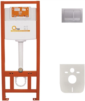 Инсталляция для подвесного унитаза QTAP Nest ST с кнопкой смыва QT0133M425M06029SAT