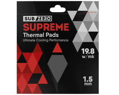 Термопрокладка SubZero SUPREME 100x100x1.5 мм SubZero Thermal Pad 19.8 W/mK сіра