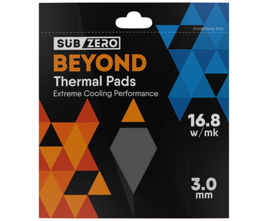 Термопрокладка SubZero BEYOND 100x100x3.0 мм SubZero Thermal Pad 16.8 W/mK сіра