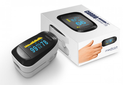 Пульсоксиметр MEDICA+ Cardio Control 7.0 пульсометр на палец с OLED дисплеем Япония Бело-Черный