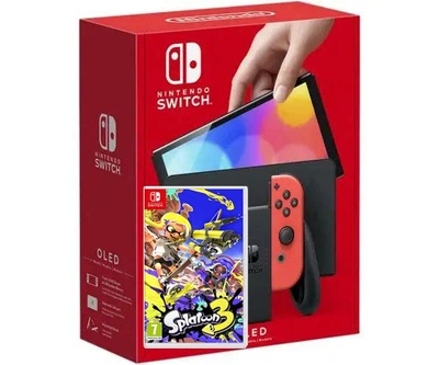 Nintendo Switch (OLED model) Neon Blue-Red + Игра Splatoon 3 (русская версия)