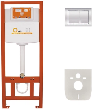 Инсталляция для подвесного унитаза QTAP Nest ST скнопкой смыва QT0133M425M06028CRM
