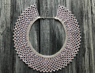 Традиционная украинская силянка из бисера HatynkaUA Necklace ожерелье под шею ручной работы (SUN999_12)