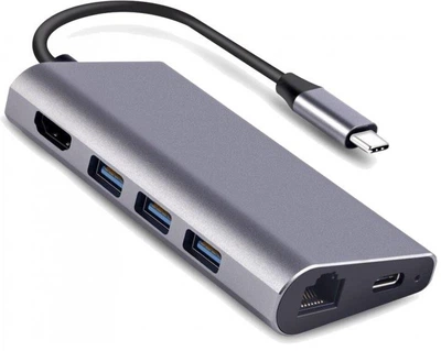 Концентратор USB-хаб Dynamode Dock-USB-TypeC-HDMI-USB3.0-RJ45