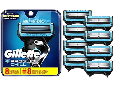 Змінні картриджі для гоління (леза касети) чоловічі Gillette ProGlide Power Chill США 8 шт