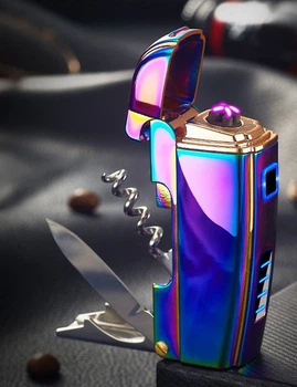 Зажигалка SUNROZ AW823 электронная аккумуляторная USB зажигалка с мультитул 4 в 1 Хамелеон (SUN5614)