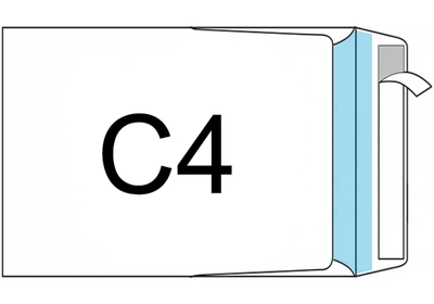 Конверт C4 (0+0) скл, бічний клапан, 90г/м2, 100 шт (КУ4040_100)