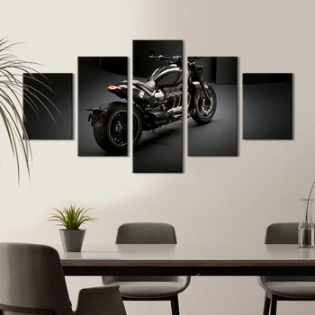 Настенный декор картина машина картина на холсте Мощный мотоцикл Triumph Rocket 3 112x54 см (1407-52)