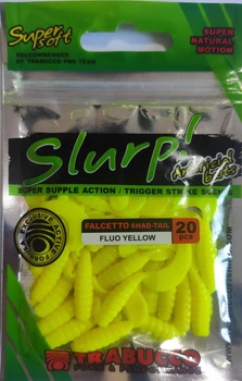 Силіконова приманка Trabucco SLURP BAIT*FALCETTO SHAD-TAIL*FL-YELLOW*20pcs