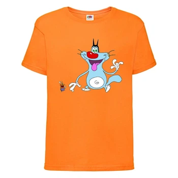 Футболка детская Огги и тараканы (Oggy and cockroaches) оранжевая (top OG or4) 116 см