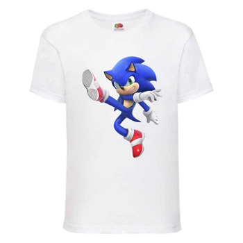 Футболка детская Соник заносит ногу (SONIC) белая (snc wh-03) 104 см