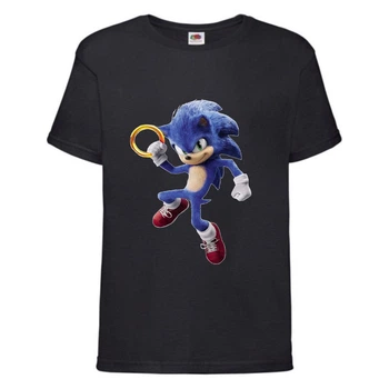 Футболка дитяча Соник з кільцем (SONIC) чорна (snc blc-5) 128 см