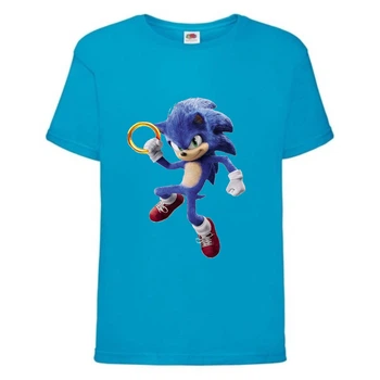 Футболка детская Соник с кольцом (SONIC) синяя (snc blu-5) 152 см
