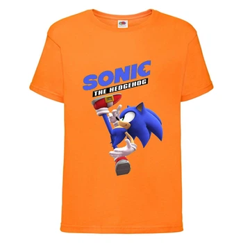 Футболка дитяча Соник удар ногою (SONIC) помаранчева (snc or-1) 128 см