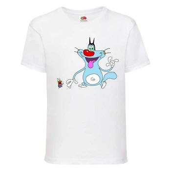 Футболка детская Огги и тараканы (Oggy and cockroaches) белая (top OG4 wh) 116 см