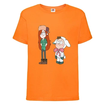 Футболка детская Гравити Фолз Венди и Диппер 2 (Gravity Falls Vendy and Dipper 2) оранжевая (GF or-3) 104 см